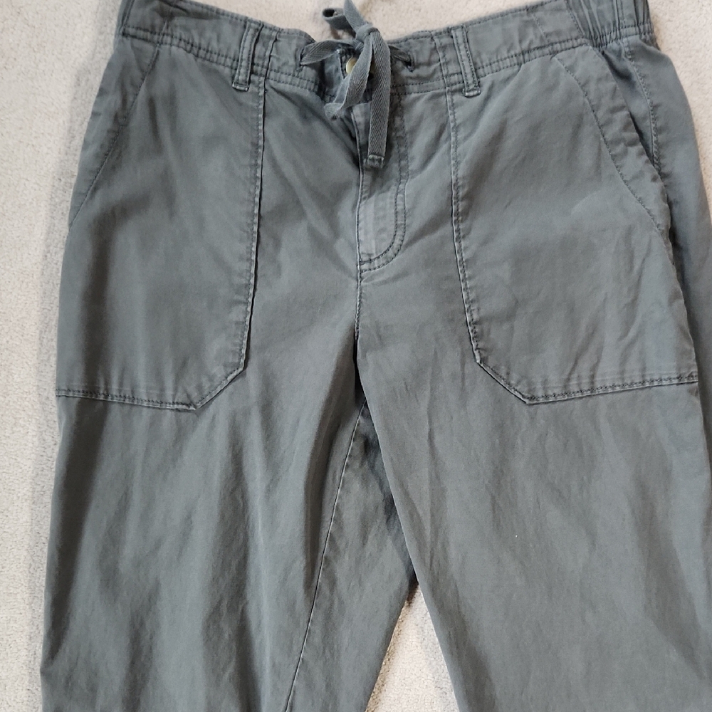 Army Green Cotton Jogger Zip Cuff Women's Pants - Medium